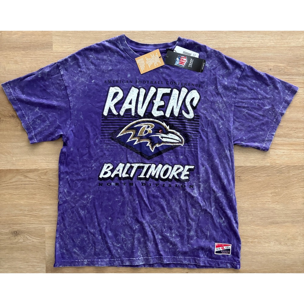 NWT Women's New Era Baltimore Ravens Acid Wash Tee - Small - Purple